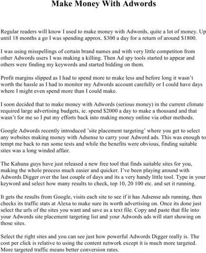 Product picture Make Money With Adwords